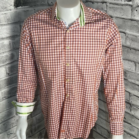 Robert Graham X Flip Cuff Checked Gingham Button Down Shirt - Picture 2 of 11